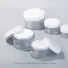 Clear PET Plastic Jar Packing Bottles with white lid 30g 50g 100g 150g 200g Cosmetic container for mud mask cream