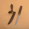 Disponibile!! Piccolo coltello dritto VG10 Damasco in acciaio in acciaio Blade Blade Ebony + manico in acciaio inox manico in acciaio inox Outdoor EDC Knives
