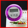 Timers 2021 Mini Portable Round Round Lcd Digital Display Kitchen Countdown Timer Vijf kleuren kookteller Alarmklok Magnetic