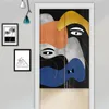 Curtain & Drapes Abstract Painting Door For Kitchen Bedroom Cafe Decorative Doorway Noren Fabric Fengshui Short Half