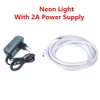 12V LEDストリップ防水リボンLEDSネオンライトIP67 2A電源ホワイトウォームホワイトLEDTAPEランプ2835 120 LED / Mステージモデリングライト