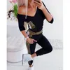 Dames Jumpsuits Rompertjes Vrouwen Romper Herfst Winter Luipaard Patroon Clubwear V-hals Party Slim Fit Playsuits Broeken Vrouw Kleding