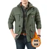 Outdoor Assault Anzug Winter Plüsch Dicke Herren Mantel Winddicht Wasserdicht Bergsteigen Anzug Herren Große Multi Pocket Jacke 211206