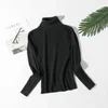 Korean Turtleneck Full Sweater Women's Autumn Winter Short Padded Long Sleeve Slim Fit Knit women pullovers 210420