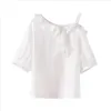 Chemisier en mousseline de soie de mode d'été Femmes Tops Chemise Off Épaule Solide Blanc Femme Casual Vêtements 0684 40 210521