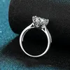 Doskonały test diamentowy przeszłość D Kolor Dobry Clarity Moissanite Pierścionek Kobiet Silver 925 Biżuteria ślubna