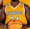 Custom Milwaukee Panthers Баскетбол Джерси NCAA College Patrick Baldwin Jr. Deandre Gholston Te'jon Lucas Josh Thomas Tafari Simms Amir Allen