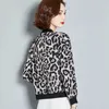 Giacca da donna con stampa leopardata Cappotto sottile Colletto alla coreana Bomber a maniche lunghe Top casual Donna Cappotti da donna di grandi dimensioni 211014