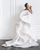 2022 Barato Ruffles vestidos de casamento branco querida varredura treinar camadas de camadas cetim sereia vestidos de casamento africano plus tamanho vestido nupcial csdc