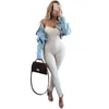 Zomerfeestje All Black White Skinny One Piece Jumpsuits Womens Elegante Trendy Kleding Gebreide Sexy Rompertjes Catsuits Groothandel vrouwenbroek