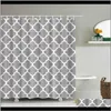 Décor à la maison moderne simplement géométrique vague bande maille géométrie rideaux de douche tissu imperméable polyester salle de bain rideau 1Ohqh Knxui