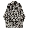 [EAM] femmes imprimé léopard dos nu grande taille Blazer col cranté à manches longues veste mode printemps automne 1DD4175 211019