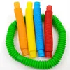 DHL New Arrival DIY Fun Pull Toys and Pop Tubes Fidget Plastic Pipe Straws Stress Relief for Children