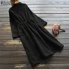 ビンテージコーデュロイシャツドレス女性の春サンドレスザンジーロングスリーブドローストリングvestidos女性ボタンチュニックトップスカーディガンx0521