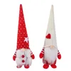 Decorazioni natalizie Fatte a mano Gnomo svedese Senza volto Plaid Love Plush Doll Home Ornamenti da tavolo w-00948