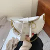 Riñonera pequeña para mujer, bolsas de sillín semicírculo, riñonera de alta calidad, bandolera con cadena para hombro y pecho