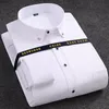 Chemises décontractées pour hommes 2021 couleur unie affaires mode mince blanc à manches longues pour hommes chemise de luxe surdimensionnée