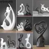 Nordic moderne créatif créatif noir et blanc en céramique Artisanat Ornements d'étude Bureau de bureau Small Decoration Decorations Home Wshyufei 210727