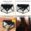 Outdoor 100 LED Solar Wall Light Luminária Atualização PIR Motion Sensor Segurança impermeável para garagem das escadas do quintal