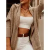 Nowssa Autumn Women Knitted Sweater Cardigan Open Stitch Hooded Letters Loose Sweaters Fall Fashion for 210922