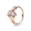 9 Style Fashion 925 Sterling Silver Rings Rose Gold Polished Open Heart Crystal Finger Ring for Wedding Jewelry