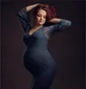 Lace Shouldress Graviditetsklänning Fotografi Långärmad Mesh Maternity Maxi Klänningar för fotografering Gravid Kvinnor Klänning 787 S2