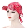 Beanie / Kafatası Kapaklar Moda Yaz Açık Rüzgar Geçirmez ve Güneş Kremi Türban Şapka Kadınlar Için Çiçek Baskı Başörtüsü Bonnet Kadın Kafa Şapkalar