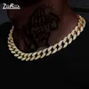 Women Gold Silver Color Bling Miami Iced Out Rapper Necklace For Men Hip Hop Cuban Link Chain Jewelry