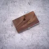 10 pcsLOT real Wood business card holder Money Clips Top ultra thin wallet minimalist aluminum credit4663499