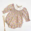 Bebé primavera y otoño de manga larga floral princesa bebé mameluco mono nacido ropa 210515