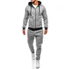 ZOGAA Frühling Herbst Männer Trainingsanzug Mit Kapuze Zipper Jacke + Jogger Zwei Stücke Set Männer Sweatsuits Patchwork Gym Sport Anzug Männer sets X0610