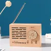 Wooden Radio Shaped Music Box Creative Retro Art Crafts Birthday Gift Doll Home Decoration Accessories