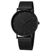 Наручные часы 2021, простые водонепроницаемые черные женские часы из нержавеющей стали с большим циферблатом и сеткой, 1 комплект, браслет, японский кварцевый механизм, Relogio Feminino