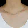 2021 Lucky Turkish Evil Evil Eye Link Choker Choker 100% 925 Стерлинговое серебро для женщин Девушка День рождения Подарок Drop Ship