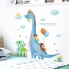 Большой мультфильм наклейки на стену динозавров для детской комнаты детская спальня стены декор съемные виниловые PVC наклейки на стену украшения дома 21111