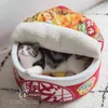 Zima Zamknięte Ciepły Kot Kennel Kennel Wygodny Dom Pet Sleeping Bag Dog Sofa Soft Produkty 211111