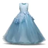 Mädchen Kleider Sommer Blume Prinzessin Mädchen Tüll Kleid Teenager Für Kurzarm Kleidung Kinder Abendkleid Weiß