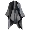 Scarves Nordic style cashmere tie dyed black and white double sided shawl decorative scarf simple Cape warm thickened winter autum1055310