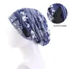 Moda Impresso Duplo Camada Night Dormir Cap Mulheres Cetim Fored Floral Elastic Elastic Perda de cabelo Bonnet Chemo Hat African Beanie