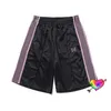 Aiguilles noires Shorts Hommes Femmes Haute Qualité Rose Violet Papillon Broderie Rayé AWGE Aiguilles Shorts Légèrement Lâches Culottes X0628