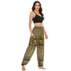 Zomer bohemia dames groene olifant losse harembroek hiphop casual party vrouwelijke wijn rode pantalones mujer cintura alta 210604