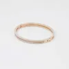 Moonlight New Arrival 2021 Cuff Simple Trendy Bangle White Zircon Stainless Steel Bracelet Female Jewelry Gift Rose Gold Color Q0717