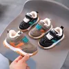 Winter Kleinkind Baby Jungen Plüsch Casual Sport Schuhe Kinder Kind Plus Samt Laufende Turnschuhe Baumwolle Schuhe 1 2 3 4 5 6 7 jahre Neue G1025