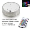 2021 Dompelbare LED-licht (12 stks / partij) Remote Controlled Battery Actioned RGB Multi-Colors Light voor Table Vazen Bruiloft Decoratie