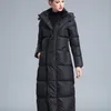 Vêtements d'hiver pour femmes Puffer Zipper Down Manteau Grande Taille 4XL Noir Gris Bleu Marine Épais Chaud Grande Veste Longue 210913