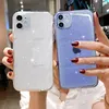 Transparente Glitzer-Handyhüllen für iPhone 11 11pro x xs xsmax xr 6 7 8 6s plus weiche TPU-Süßigkeitsfarben-Tropfenschutzhülle weibliche Hülle