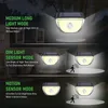 200 LED Superljus utomhus sollampa Vattentät 3 Modes Motion Sensor Human Induction Solar Garden Light Yard Garage Lights