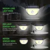 200 LED Super Bright Outdoor Solar Lamp Waterproof 3 Modes Motion Sensor Human Induction Solar Garden Light Yard Garage Lights