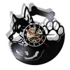 Siberian Husky Record Wall Clock Non Ticking Pet Shop Vintage Art Decing Hanging Watch Dog Breed Husky Dog Owner Gift Idea X07265307087