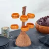 Sieraden zakjes tassen Halloween pompoen snack kom rek fruitplaat met houten houder snoep serveer voedsel display lade edwi22